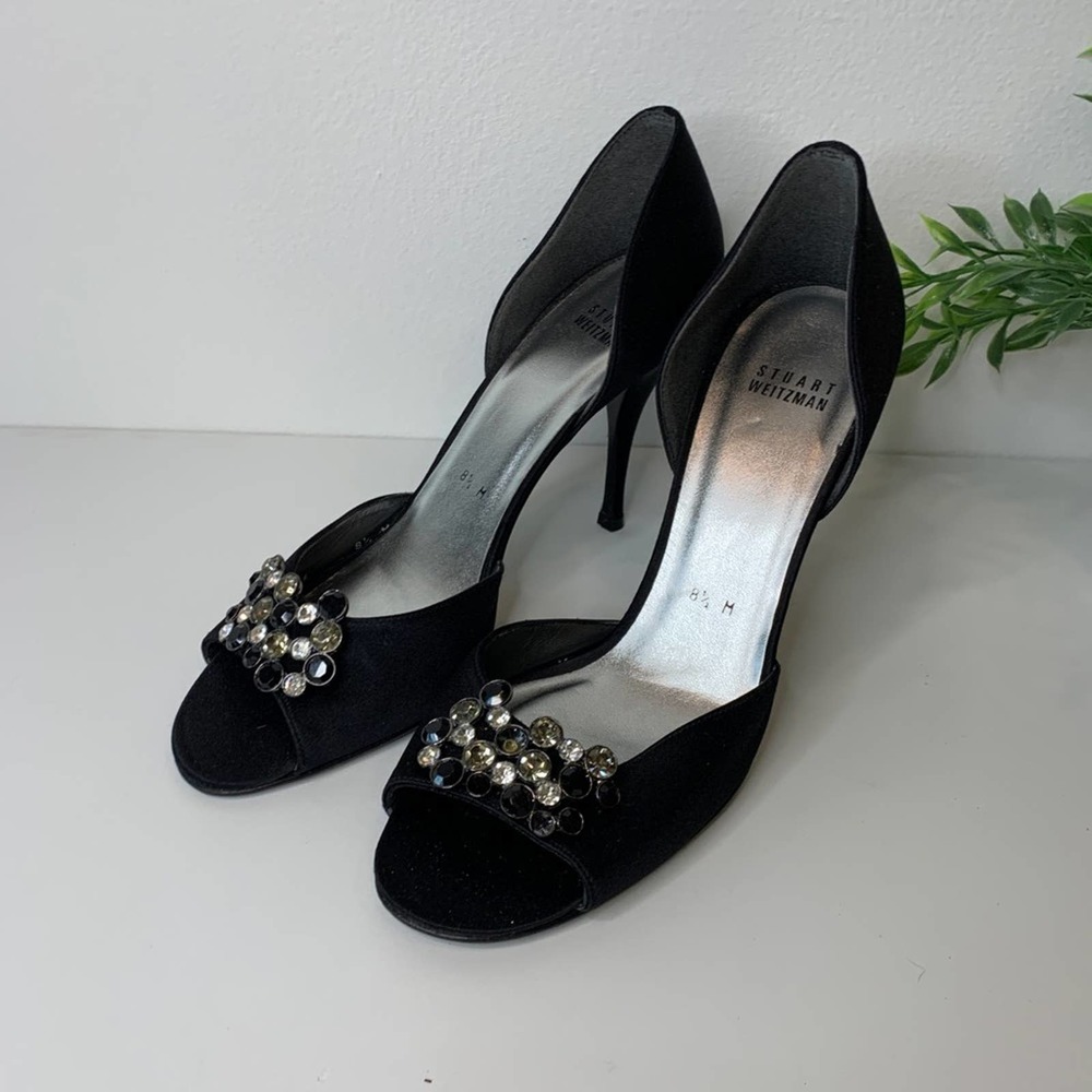 Stuart Weitzman Black Heels with Embellishments